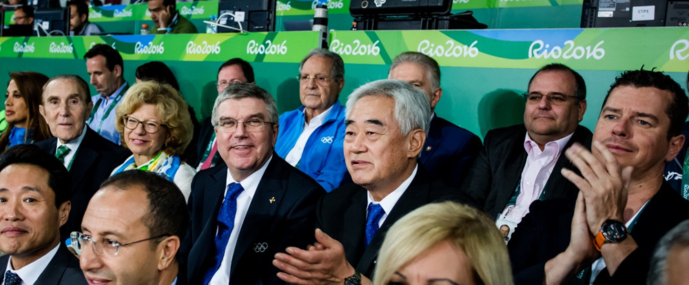 IOC President with WTF President at Olympic taekwondo (1)