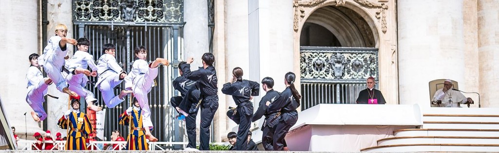 WT demonstration team performs at Saint Peter's Square in front of Pope Francis